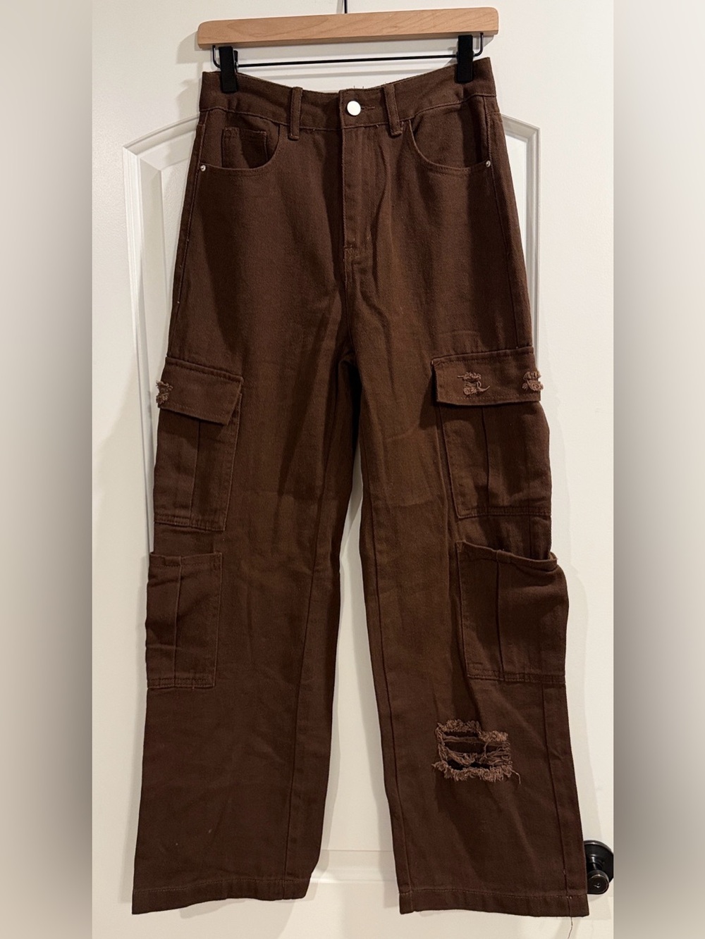 Women's Brown Cargo Pants with Utility Pockets
